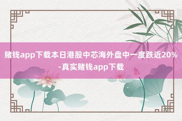 赌钱app下载本日港股中芯海外盘中一度跌近20%-真实赌钱app下载