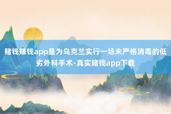 赌钱赚钱app是为乌克兰实行一场未严格消毒的低劣外科手术-真实赌钱app下载