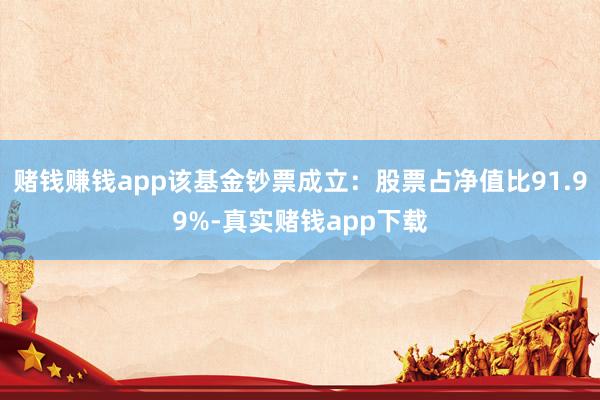 赌钱赚钱app该基金钞票成立：股票占净值比91.99%-真实赌钱app下载