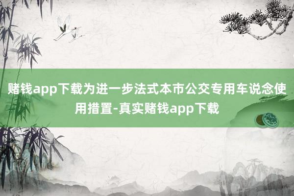 赌钱app下载为进一步法式本市公交专用车说念使用措置-真实赌钱app下载